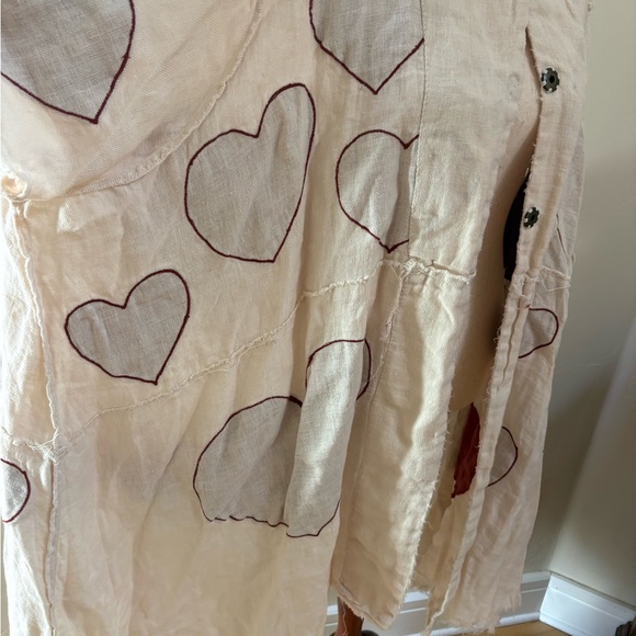Super cute Magnolia Pearl Reversible linen Heart ♥️ Kimi Coat O/S - Picture 4 of 7